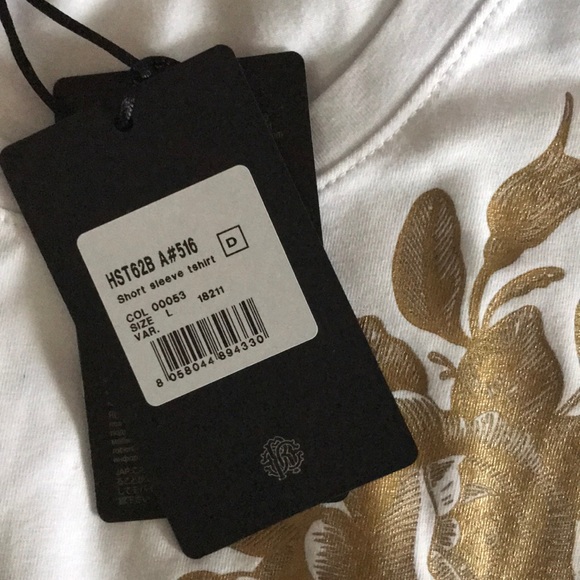 Roberto Cavalli Gold Angel Wing Logo Tee Shirt Sizes  M,L,XL NWT - Picture 8 of 9